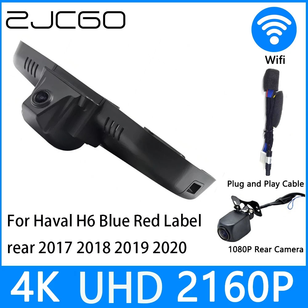 ZJCGO Dash Cam 4K UHD 2160P Car Video Recorder DVR Night Vision parking for Haval H6 Blue Red Label rear 2017 2018 2019 2020