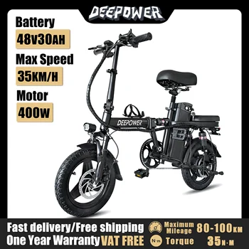 Image ebike 400W 48V 30AH Adult Fat Tire electric bike Folding Electric Bicycle City Commuter Electric Bike Urban Ebike