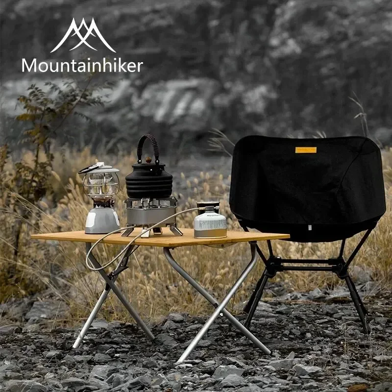 MOUNTAINHIKER 2/3 Bamboo Folding Table Outdoor Camping Portable Fast Storage Folding Desk Outdoor Dining Table Picnic BBQ Table