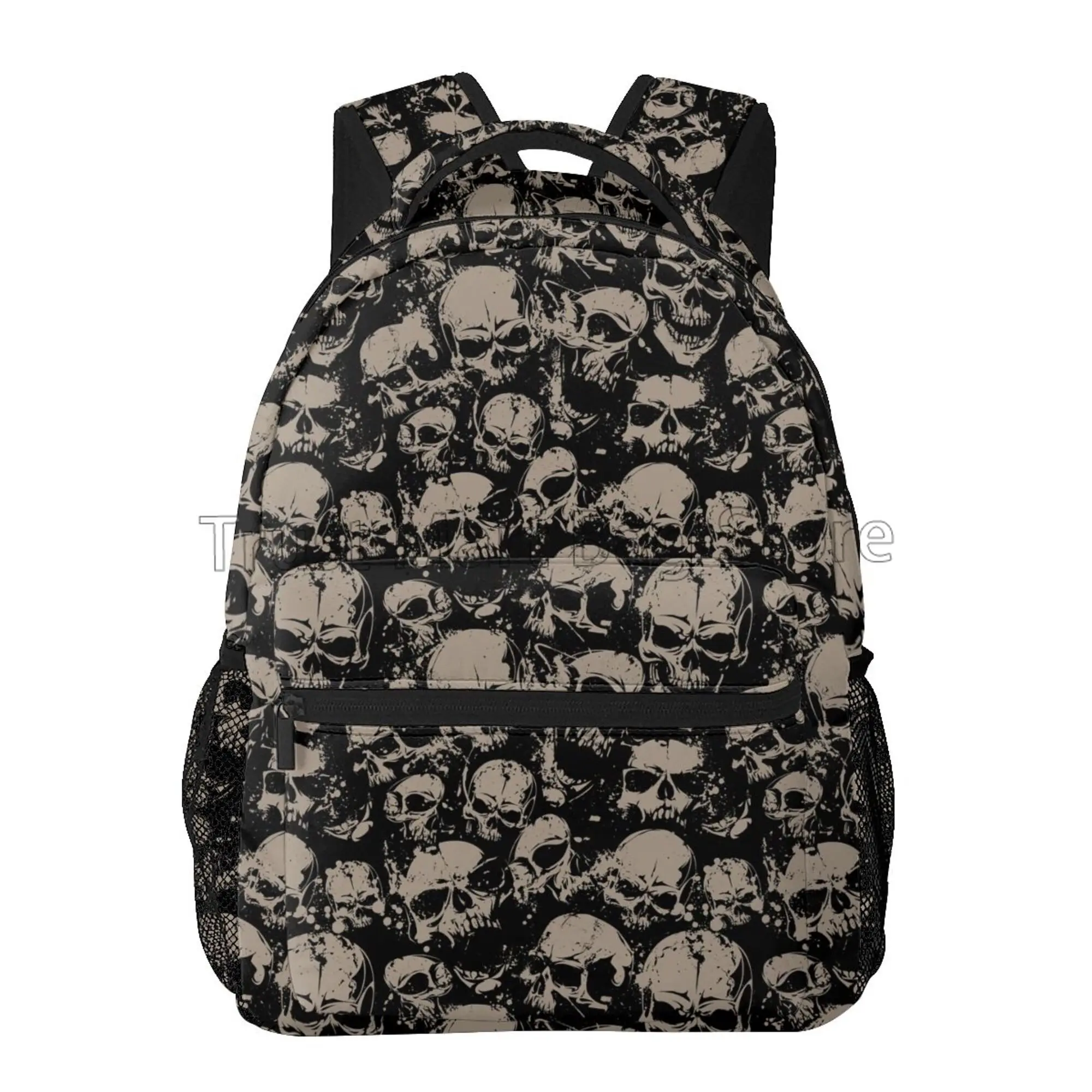 Scary Retro Skull Backpack for Women Men Travel Casual Daypack College Bookbag Laptop Bag Work Business Shoulder Bag