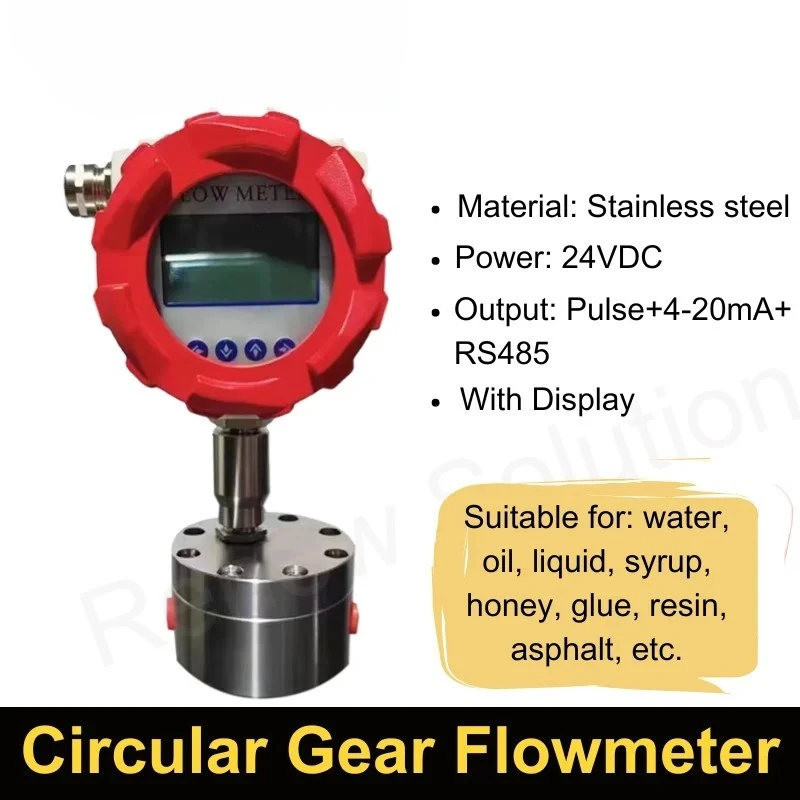 Micro Oval Gear Flowmeter Stainless Steel RS485 Ink Glue Edible Oil Kerosene Syrup Resin Grease High Viscosity Liquid