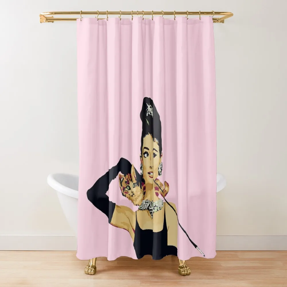 

Breakfast at Tiffanys Audrey Hepburn Ocre Gold Shower Curtain Bathroom Decor Cover For Bathrooms With Beautiful Designs Curtain