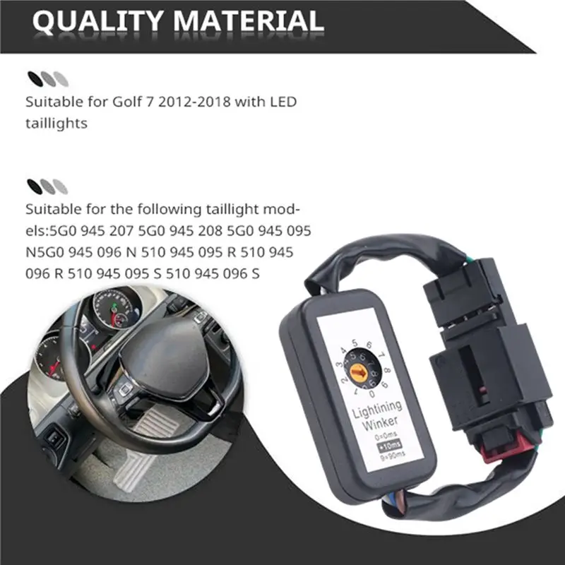 Durable-2Pcs Dynamic Turn Signal Indicator LED Taillight Add-On Module Cable Wire For Golf 7 Tail Light