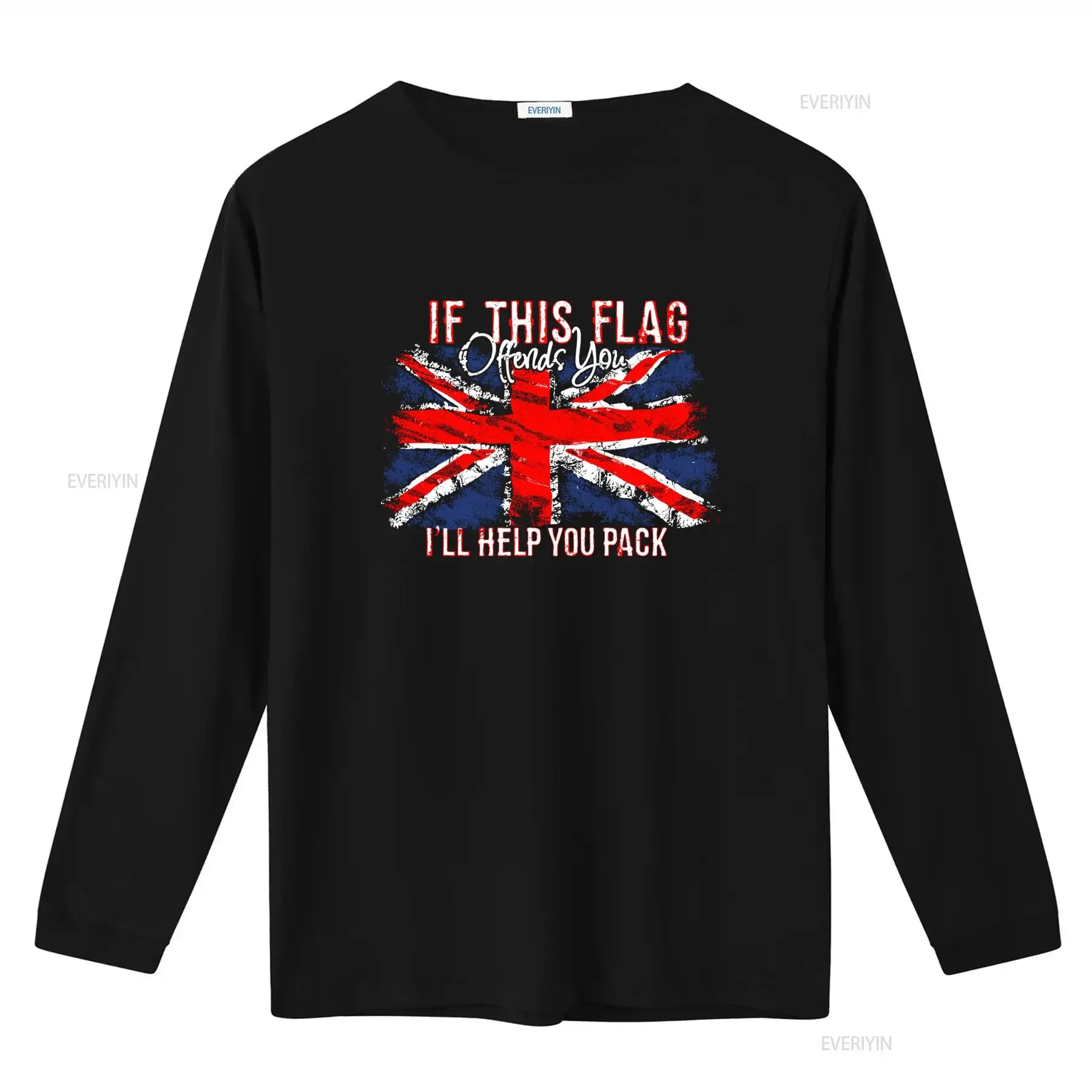 If This Flag Offends You I'll Help Pack Union Jack Britain Mens T Shirt 100 Cotton vintage Washed graphic Slightly