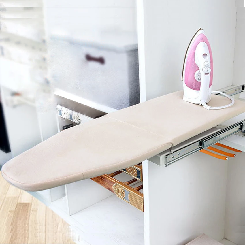 Wardrobe Push-pull Folding Ironing Board Rotatable/Stretchable /Washable In-cabinet Mute Damping Hidden Hardware Accessories