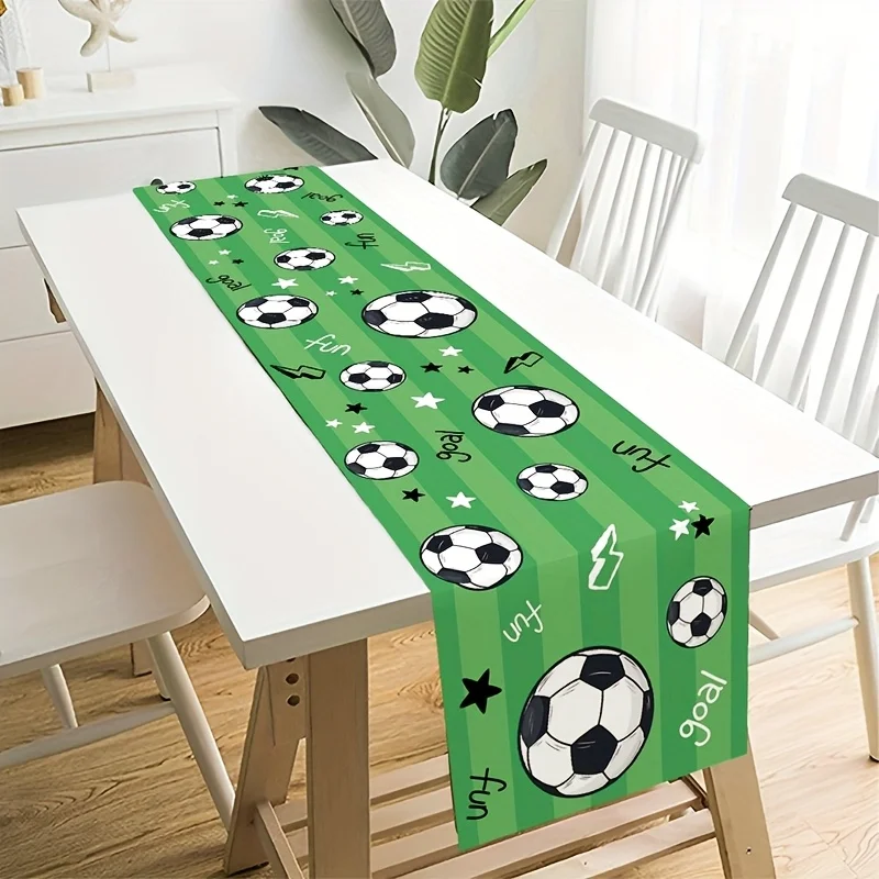 1pc Football Sport Polyester Table Runner Sport Theme Decor For Adult Birthday Anniversary Event Party Dining Table Supplies