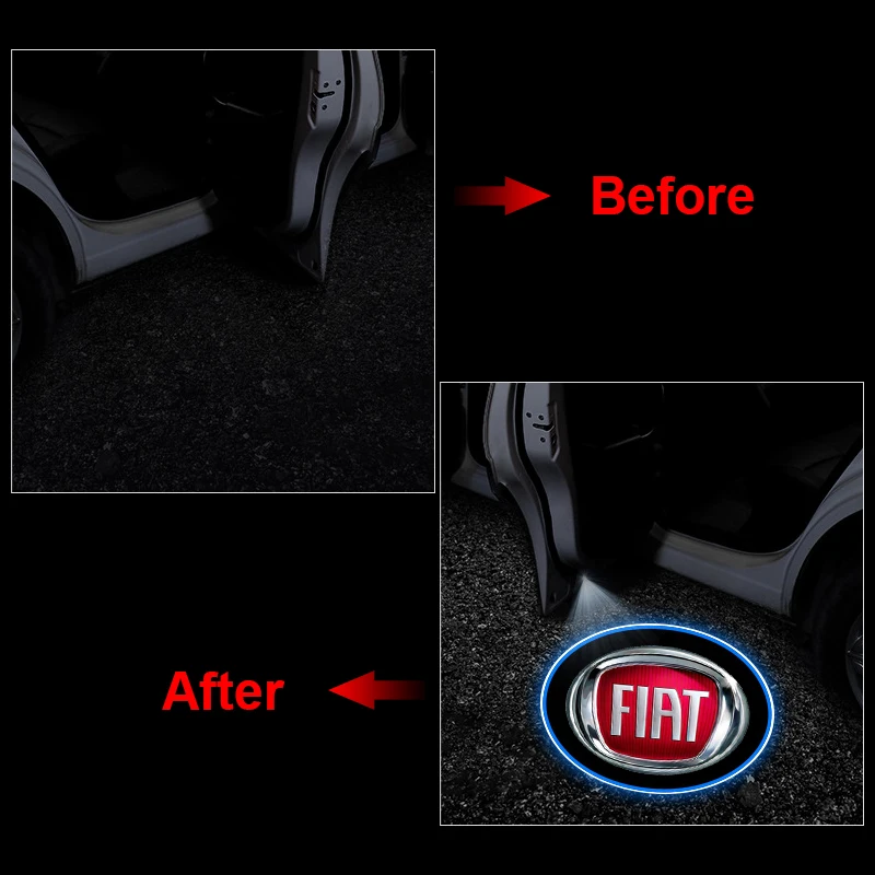 Car Door Emblem Light LED Welcome Lamp Wireless Laser Projector for Fiat JUNTO Abarth 500 Doblo Egea Stilo Ducato Palio Bravo view 5