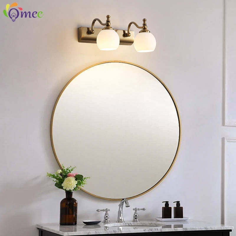 Lampes murales HOMirror à LED modernes, 2 têtes, 4 lumières, lampe frontale de miroir, applique murale de toilette, luminaires