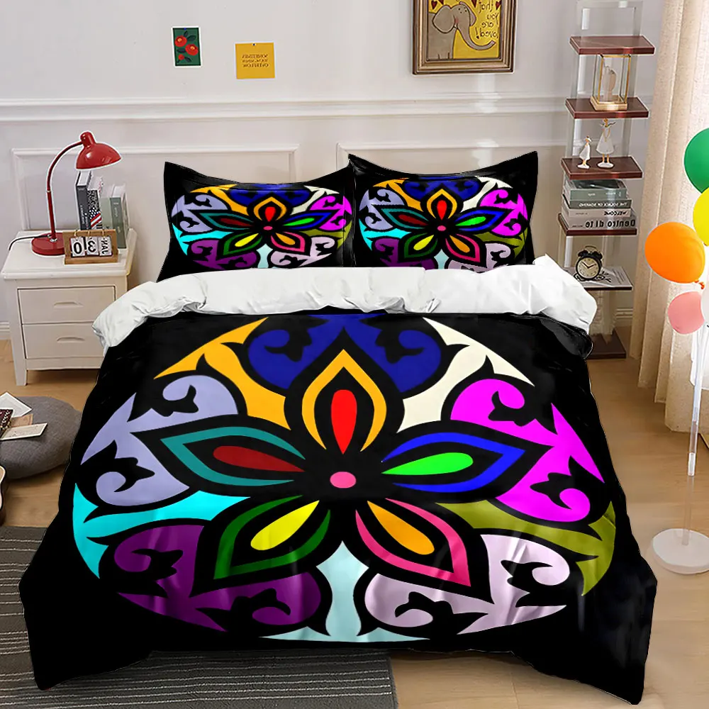 

Colorful Floral Design Three-Piece Set kid's and adults' bedroom decor, Exquisite three-piece bedding set gift