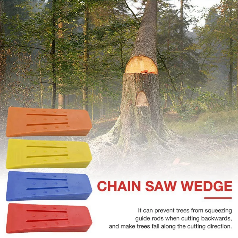 Plastic Logging Pin Saw Pack Of 4 ABS Impact-Resistant And Cold-Resistant Forestry Wedge, Falling Cutting Column Chainsaw