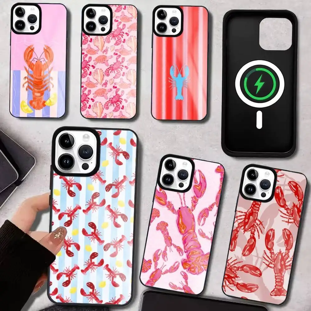 

Cute Lobsterie Phone Case For iPhone17,16,15,14,13,12,11 Plus,Pro Max, New Magnetic Wireless Charging
