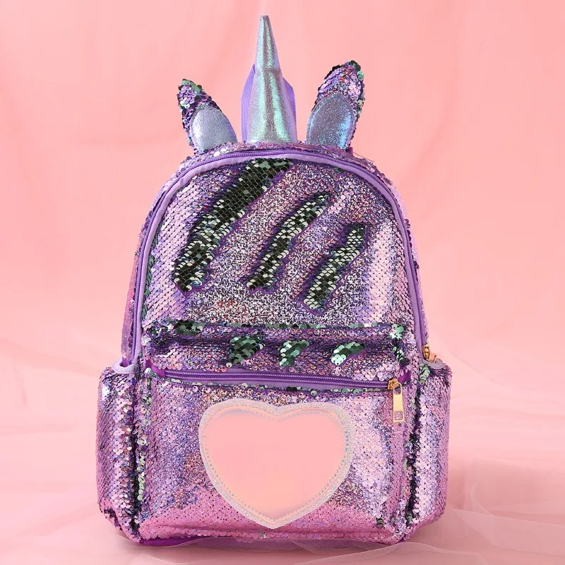 New Backpack for Children Girls Unicorn Sequin Backpack Cartoon Cute Backpack Girl Fashionable Waist Bag Mochila Infantil Menina