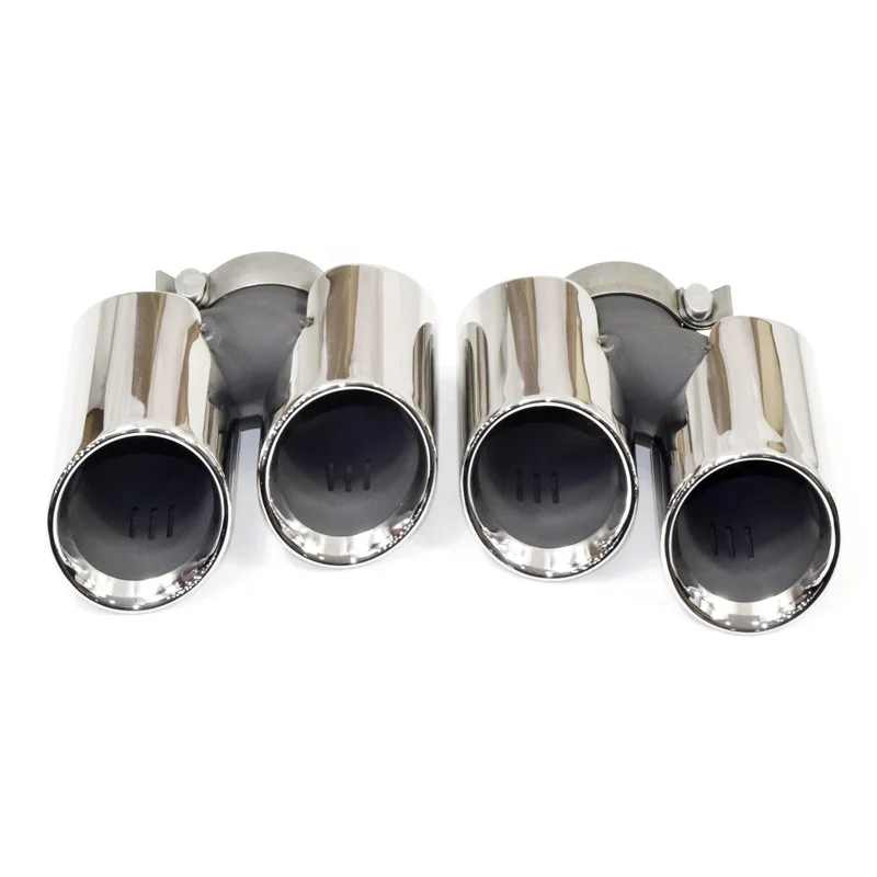 

SYPES 304 Stainless Steel Exhaust Tip For 2013-2015 Carrera 911.1 GTS Original Square To Four Tips Muffler Tip Exhaust Pipe