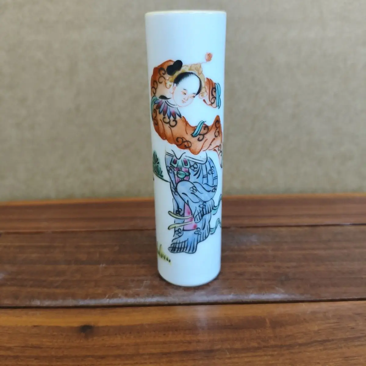 Vintage Old Collection Hand Drawn Beauty Picture Incense Tube Decorative Jar Handmade Craft Home Decoration Bottle