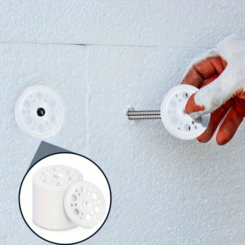 20 قطعة غسالة بلاستيكية تحميل نشر غسالة البولي بروبيلين. يتم استخدامها لتثبيت ودعم ألواح الرغوة المعزولة بالإسفنج الصلب و #6