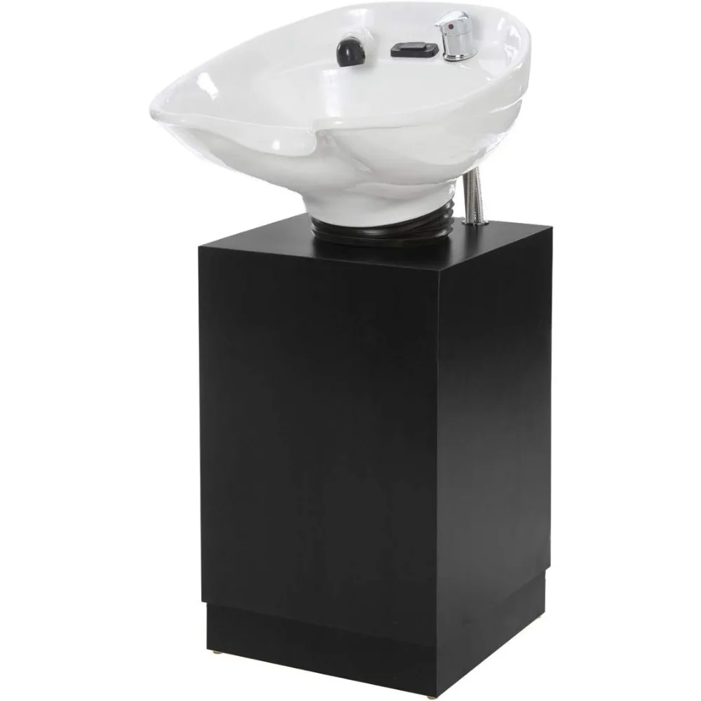 

Buy-Rite Bali Pedestal Shampoo Unit, Extra Large Tilting Porcelain Shampoo Bowl, Tilts from 33" to 36", Able to Accommodate Any