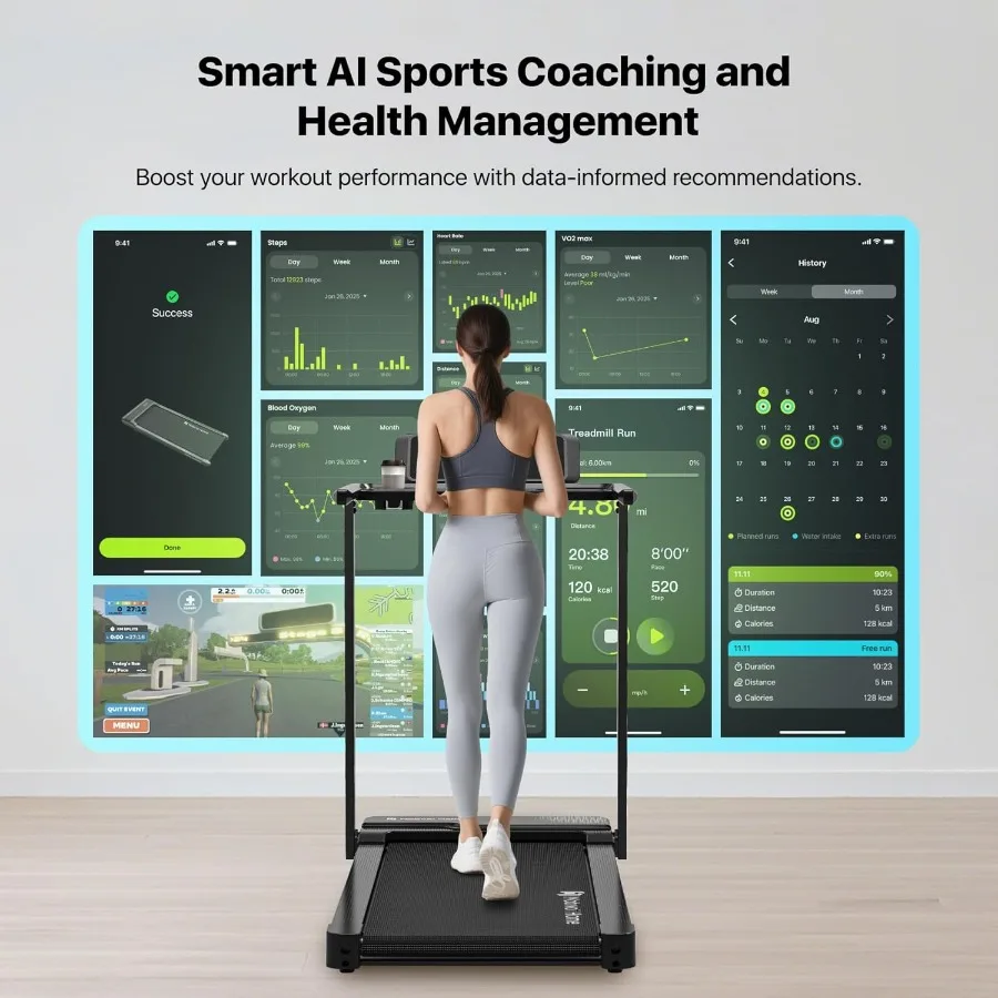 جهاز مشي مدمج محمول تحت المكتب للاستخدام في المكاتب المنزلية مع جهاز تحكم عن بعد بتقنية الذكاء الاصطناعي الذكي ودعم تكامل التطبيق #4