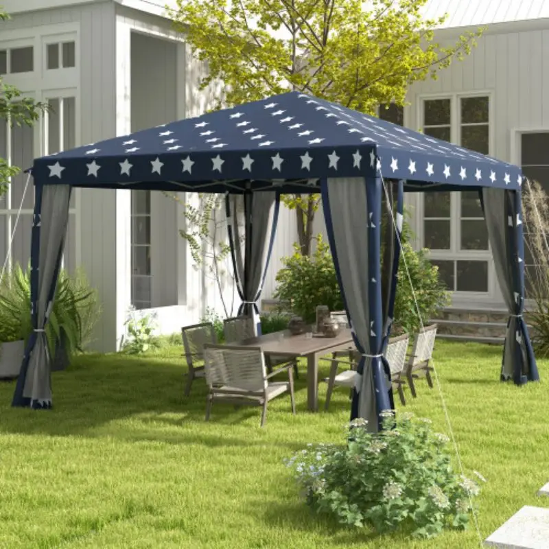 10' x 10' Pop Up Canopy Tent with Netting, Instant Gazebo, Ez up Screen House Room with Carry Bag, Height Adjustable