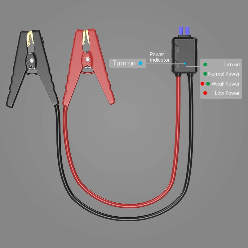 jf。egwo-holightクリップ緊急スマートブースターケーブルユニバーサル自動赤黒ジャンプスタータークランプ車アクセサリー