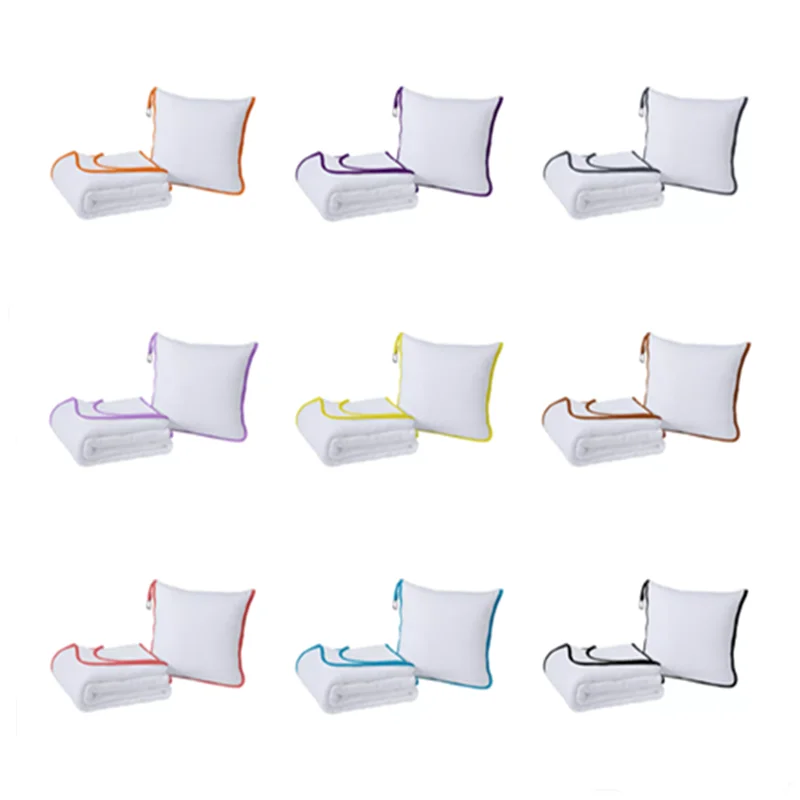 Plush Cozy Sublimation Blank Blanket Foldable 2 In 1 Pillows Cushions Quilt Car Travel Soft Bag Living Room Office