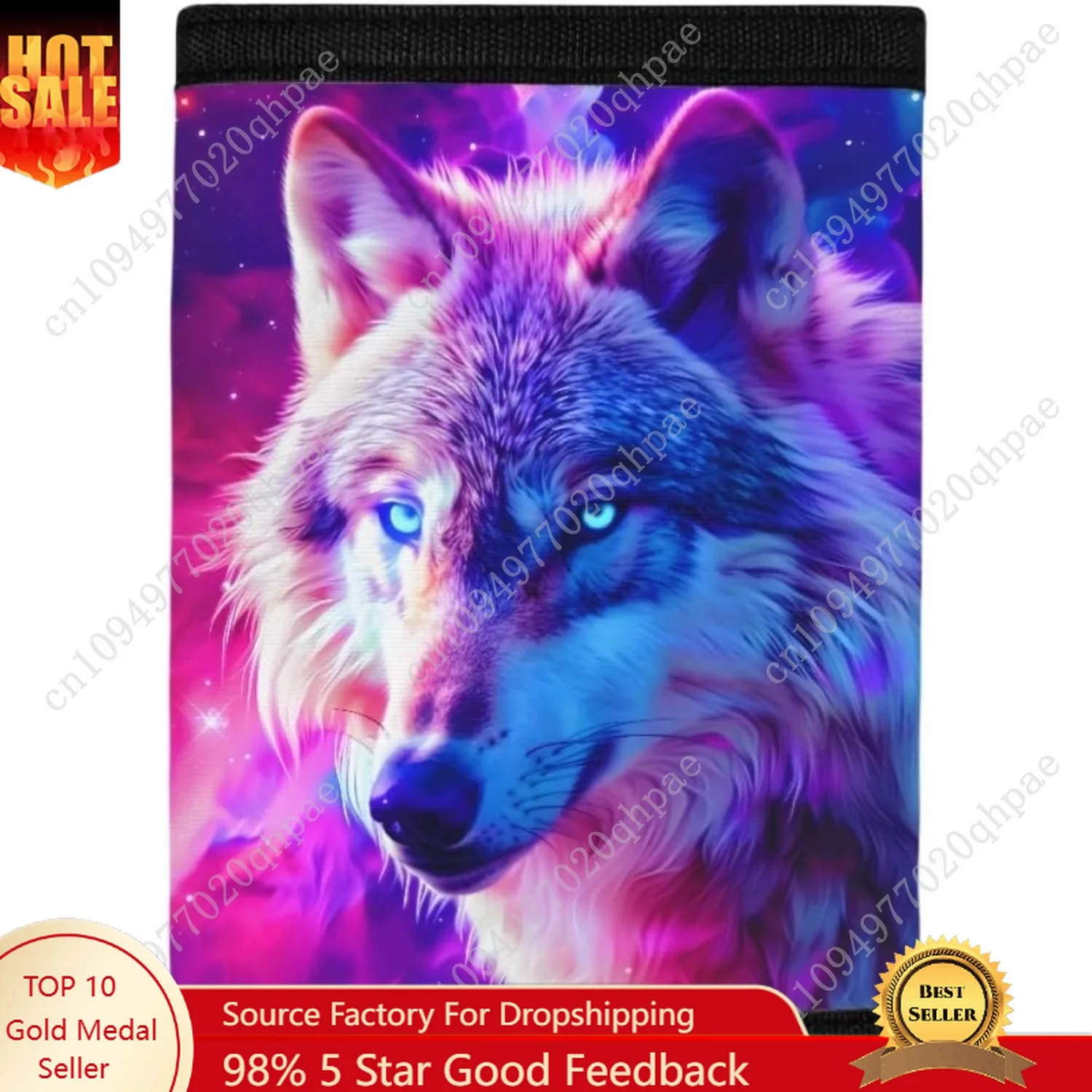 

GLUDEAR Kid Wolf Trifold Wallets Outdoor Print Wallet Money Organizer for Teens Girl Boy Birthday,Rose Galaxy Wolf