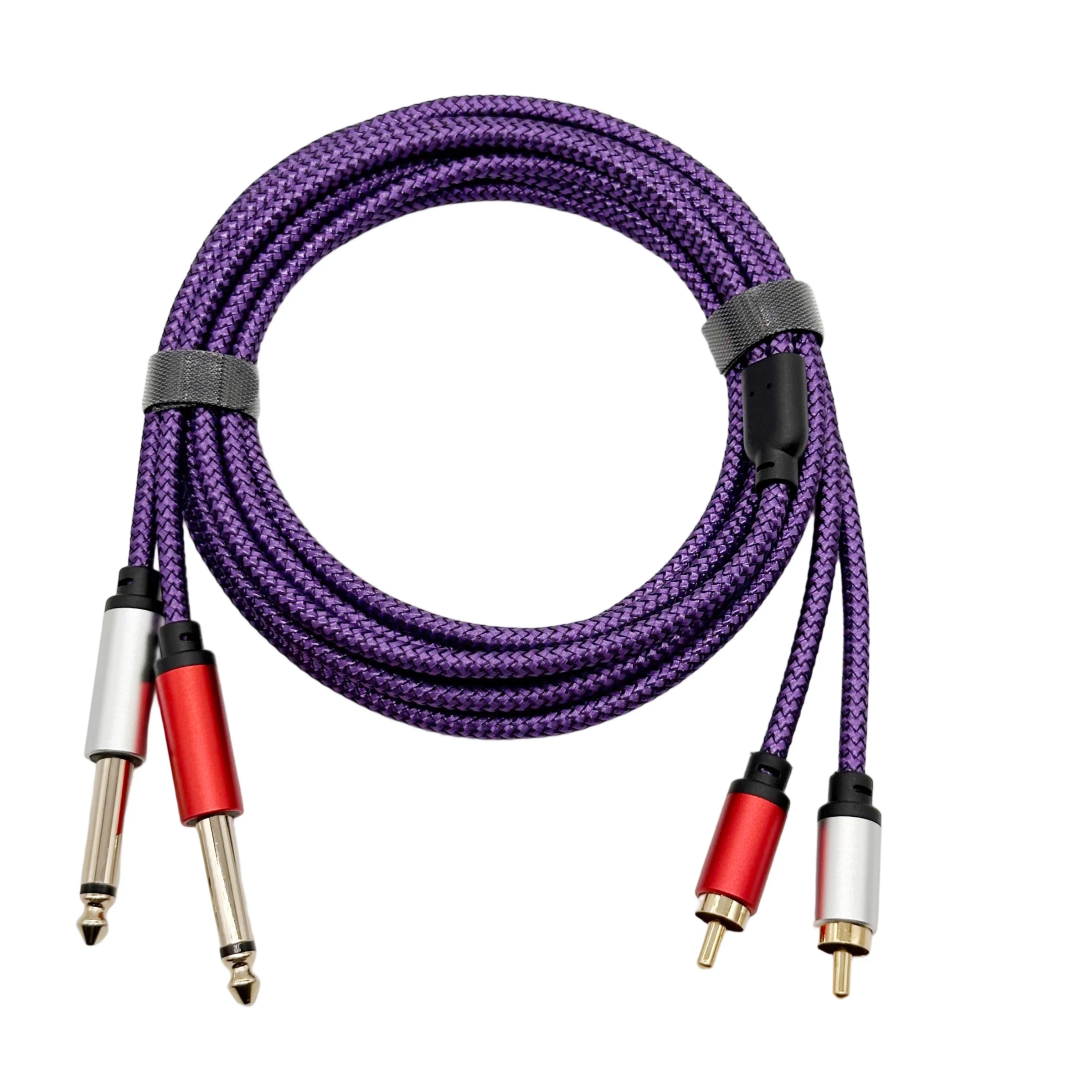 Kabel RCA do 6,35 mm, adapter audio stereo, 2,1/4 cala TS do 2 RCA, wtyk-męski do wtyku-męskiego, do mikrofonu, miksera, karty dźwiękowej, wzmacniacza. — zdjęcie produktu 5