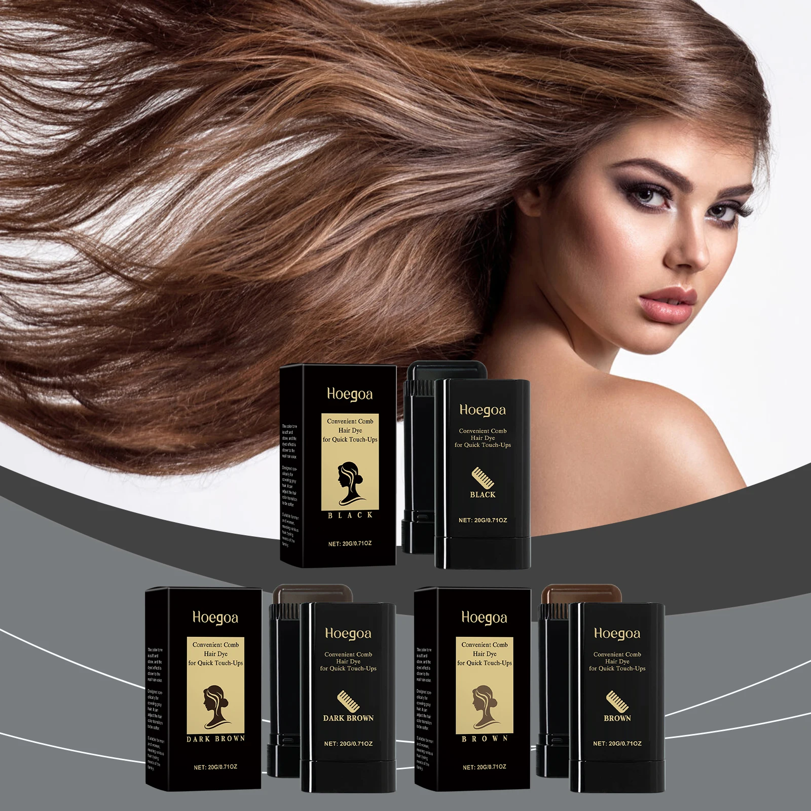 

3-цветная палочка для окрашивания волос, долговечный, нежный, не раздражающий кондиционер для кожи головы, натуральная палочка для волос, временная быстро окрашивающая волосы, 20 г