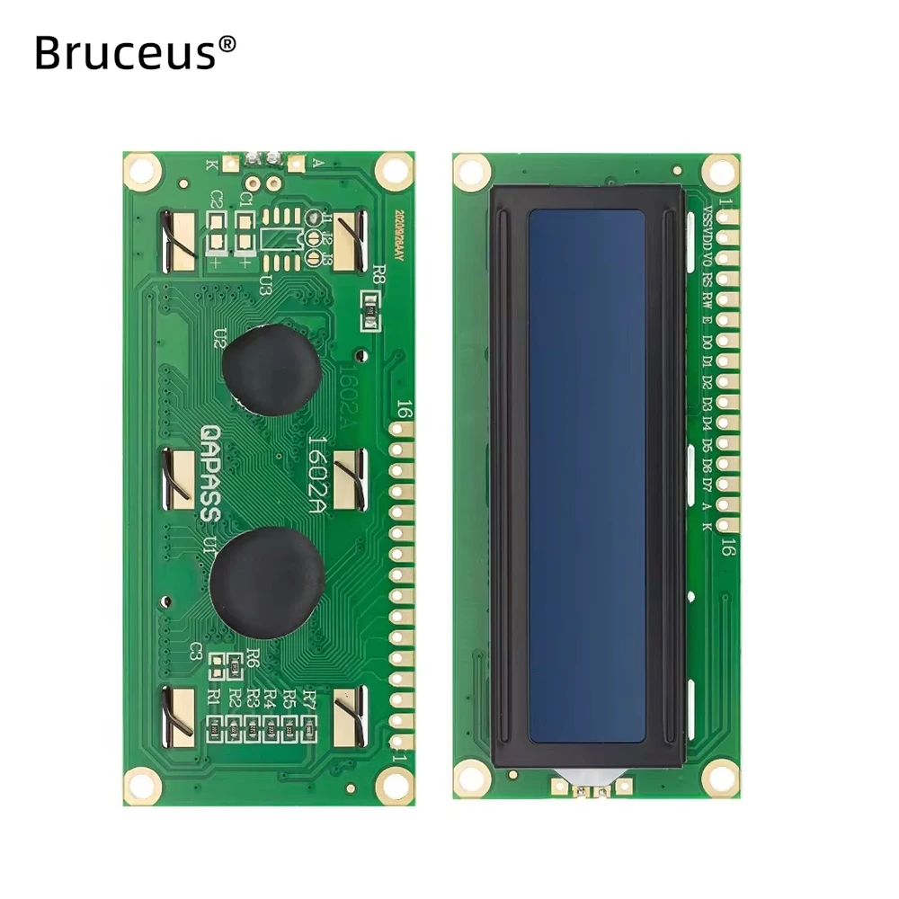 Module d'affichage LCD à 16x2 caractères LCD1602, écran rétroéclairé bleu ou vert 5V pour projets de bricolage Arduino Raspberry Pi