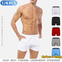 ORLVS Brand Boxer Men Underwear Cotton Pouch Boxershorts Sleep Men Underpants Panties For Swim Or Boxers Shorts With Pocket