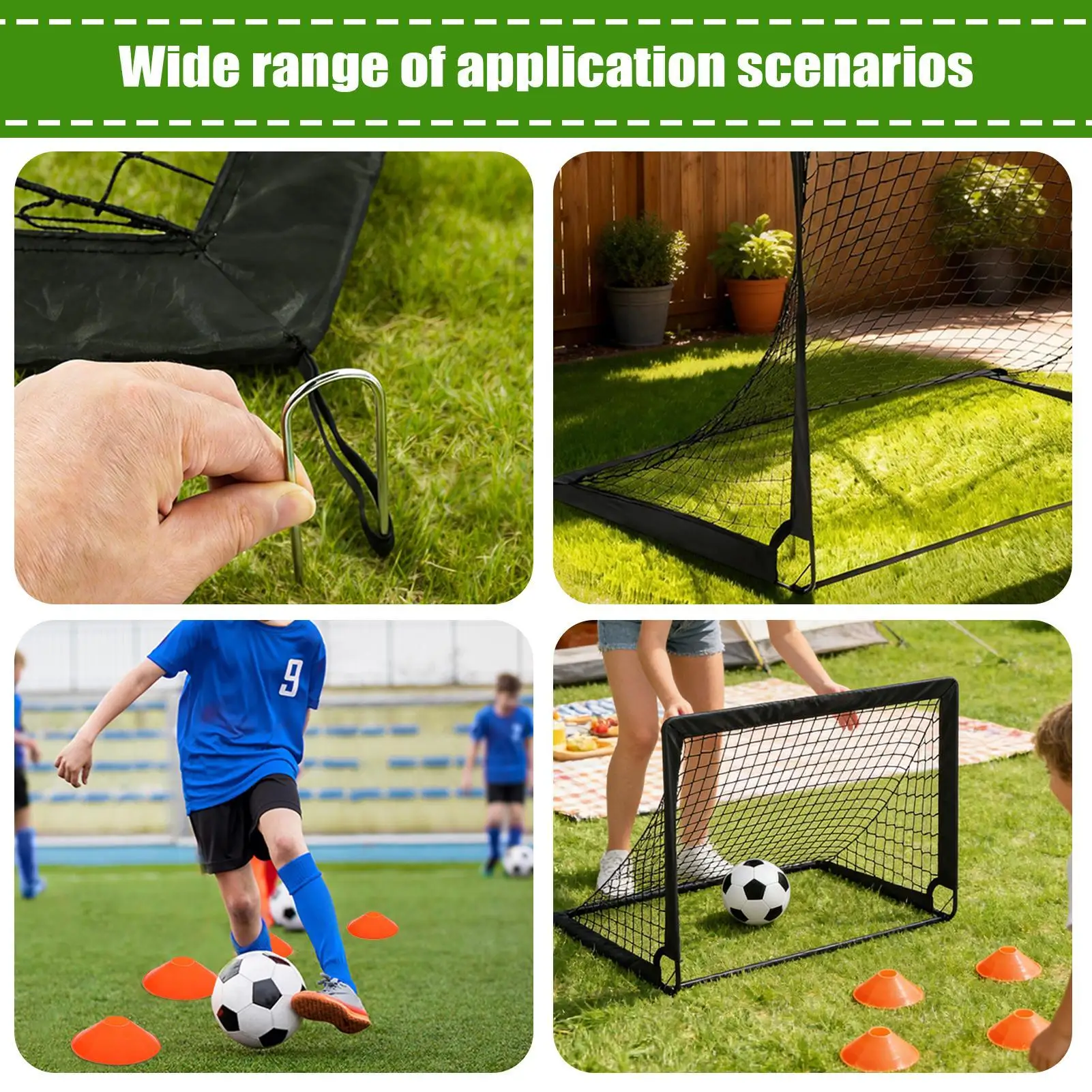 

Kids Soccer Net 120 X 90cm Training Equipment 2 Pieces Soccer Net With Ball Target And Cones For Play Playground Field Court