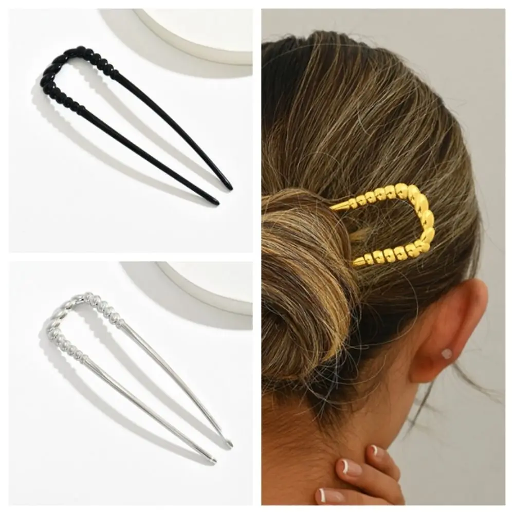 Moda simples em forma de u vara de cabelo ferramentas penteado geométrico torcido hairpin hanfu acessórios retro headwear presentes