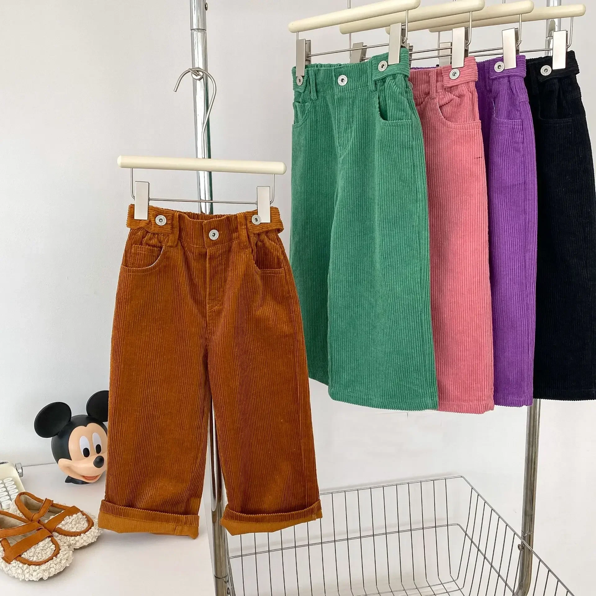 

Autumn New Boys and Girls Fashion Korean Style Corduroy Straight Leg Pants Children Clothing Kids Casual Loose Pants 2025