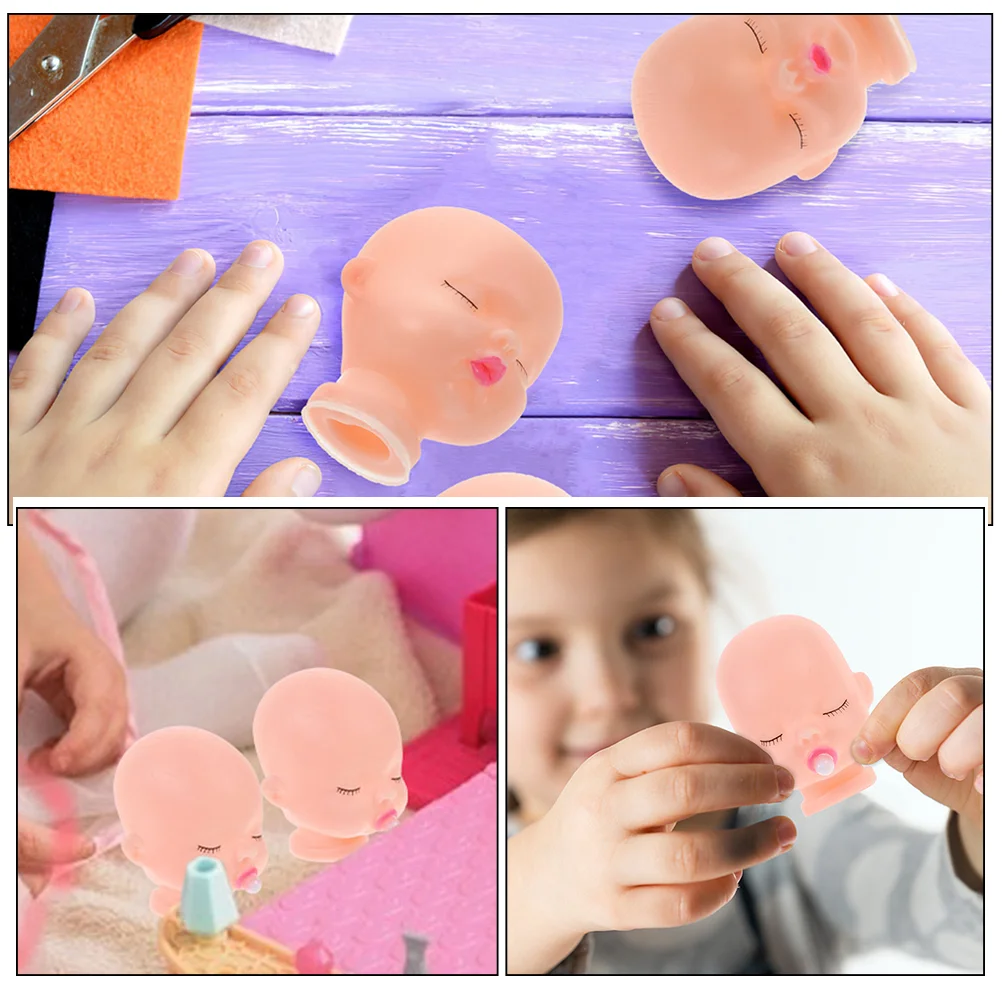 20 Pcs Crafts Sleeping Head Baby Heads for Makeup Plastic Making Supplies Practical