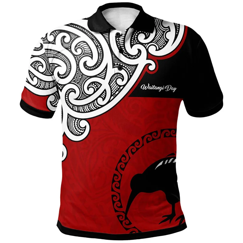 3D New Zealand NZ Flag Maori Patterns Rugby Printing Polo Shirt NZ WAITANGI Graphic Polo T Shirt For Men Fashion Vintage Clothes