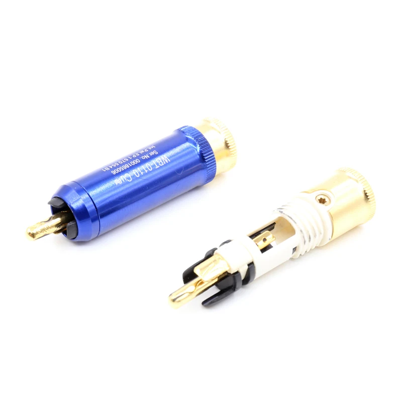 4Pcs WBT-0110Cu Nextgen RCA Hifi plug Hi-end Gold Plated audio frequency Cable Cord Plugs Connector