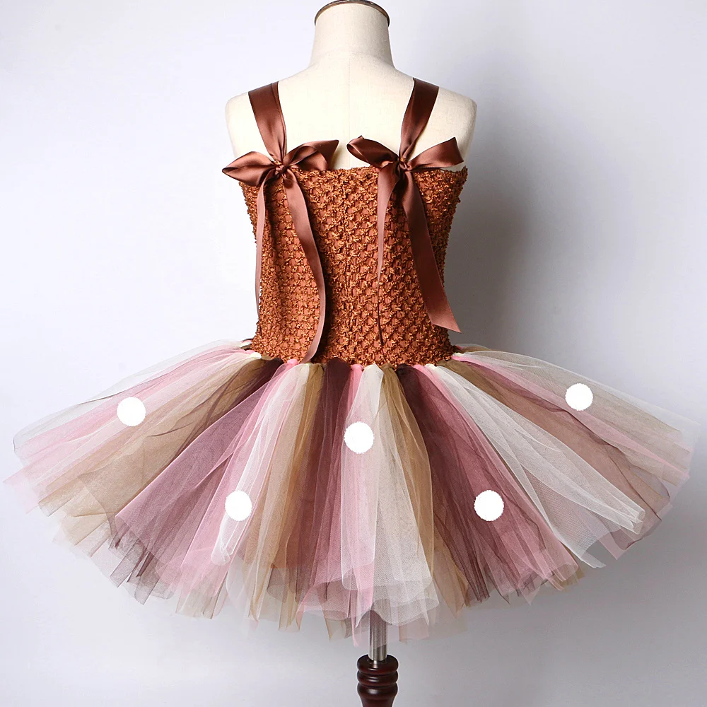 Christmas Deer Costume Dress for Baby Girls Tutu Dress Reindeer Kids Animal Birthday Outfit Children Halloween Girl Clothing