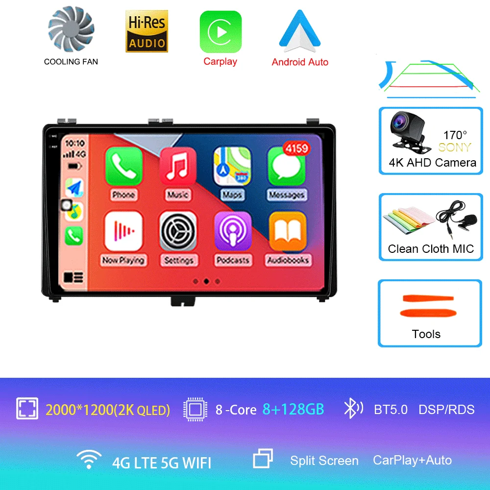 Android 16 voor Toyota Corolla Auris 2017 2018 Carplay Auto GPS Navigatie Autoradio DSP Head Unit BT Videospeler 2 Din Stereo