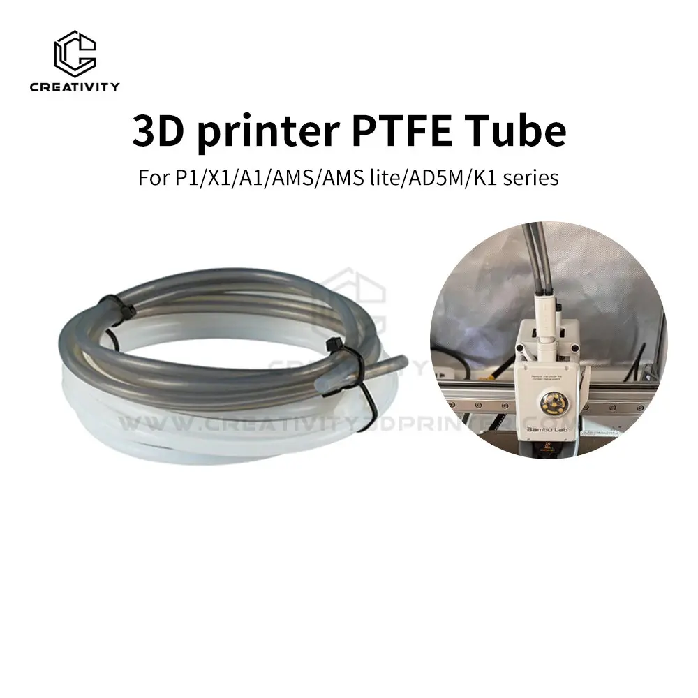 

Upgrade For Bambu Lab Ptfe Tube for P1S P1P AMS A1 Mini 3D Printer Pipe X1C Bambulab Ptfe Connector White Grey AMS LITE