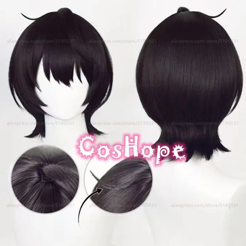 Sakuma Ritsu Cosplay Wig 30cm Short Black Wig Cosplay Anime Cosplay Wigs Heat Resistant Synthetic Wigs Halloween