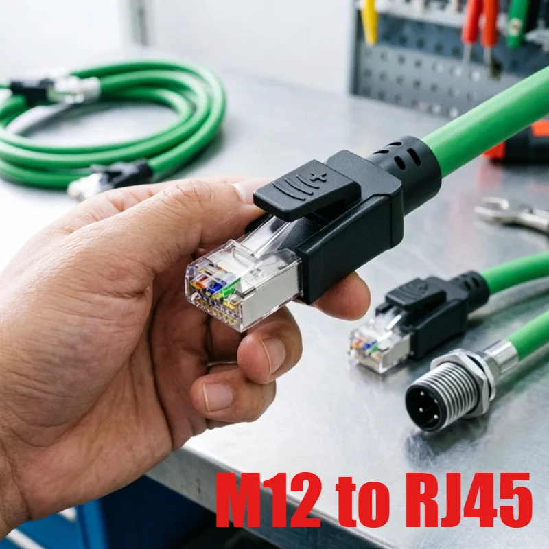 M12 4Pin 8Pin A/D/X-Code Back Front Socket to RJ45 Line Male Female A-type Aviation Plug to RJ45 Wire Industrial Network Cable