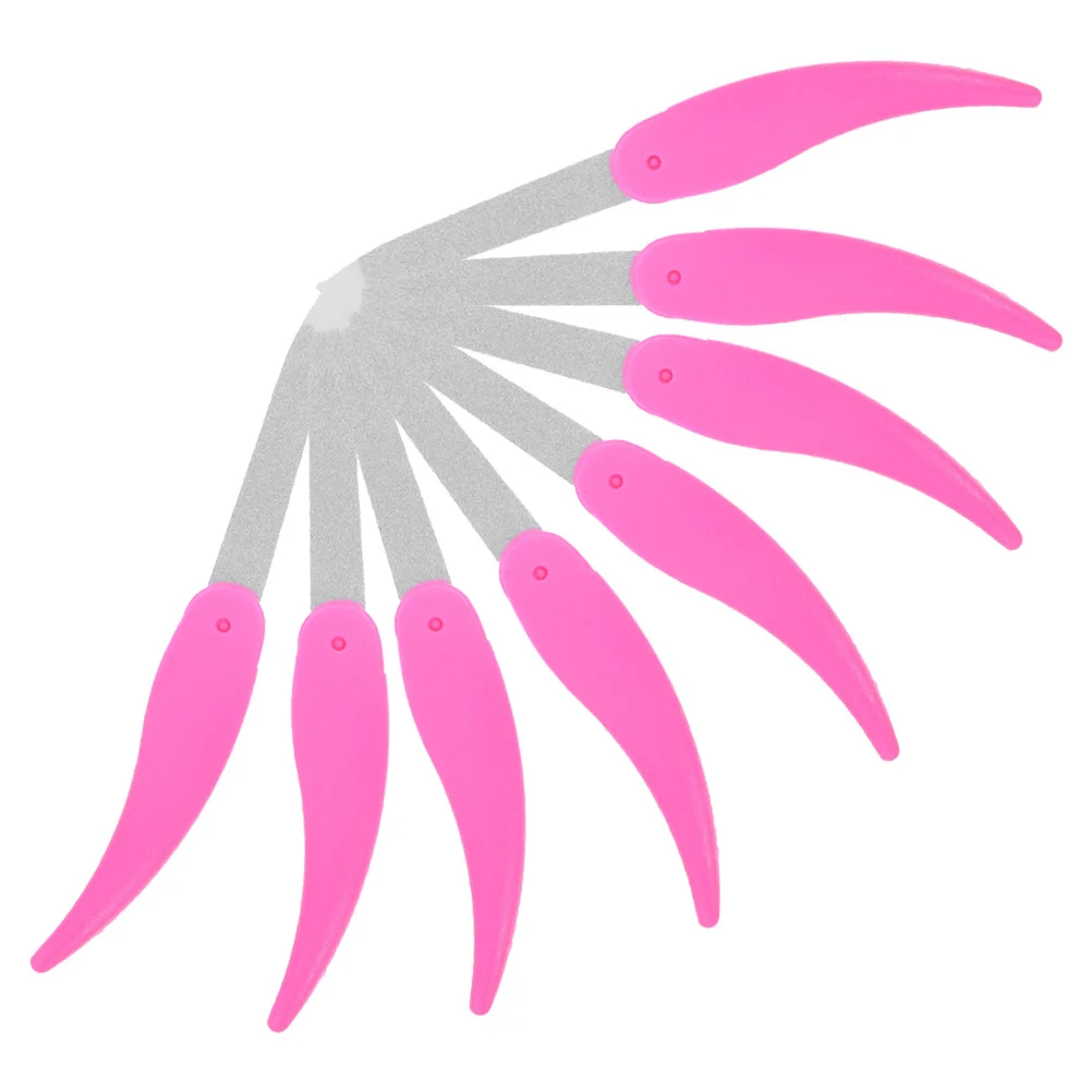 

8Pcs Nail File Stainless Steel Folding Ox Horn Shaped Double Sided Metal Nail Files Buffer File for Home Salon Travel