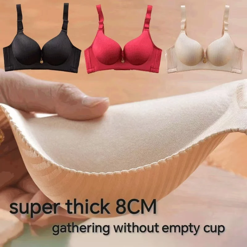

Sexy Wireless Push Up Bra No Steel Ring Seamless 8cm Thick Padded Lingerie for Women Comfort Adjustable Straps