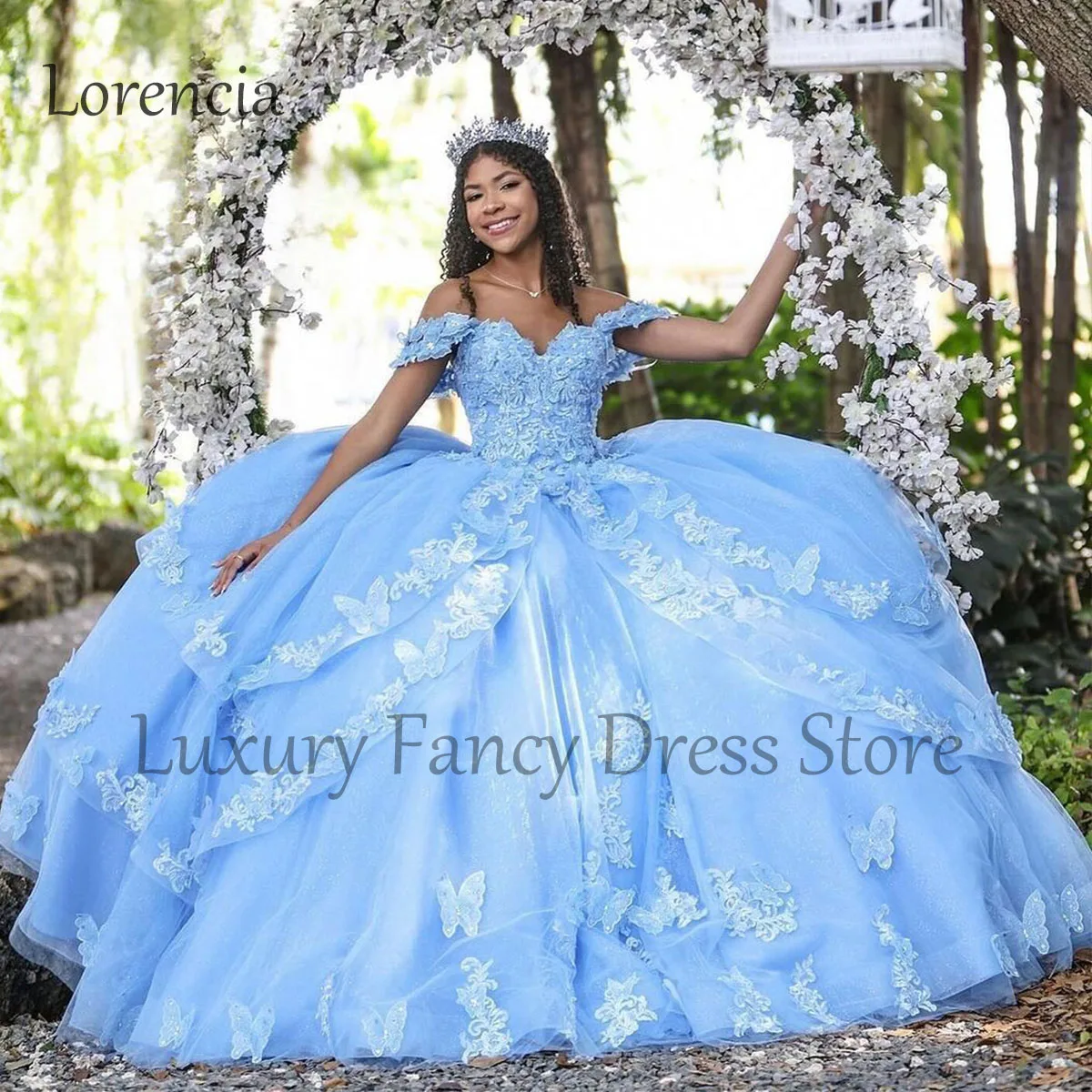 

Mexican 2024 Quinceanera Dress Ball Gown 3D Flowers Off The Shoulder Appliques Beading Corset Sweet 16 Formal Vestidos XV Años