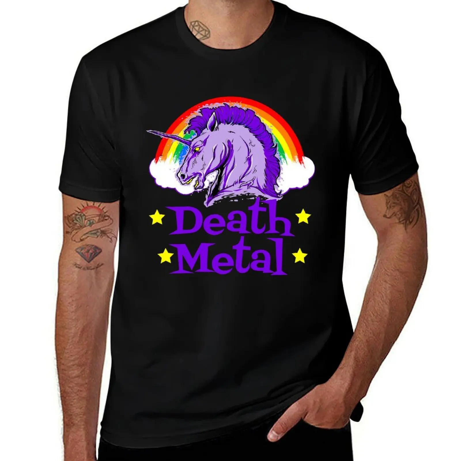 Unicorn Death Metal T-Shirt Casual All Match Short Sleeve T-Shirt