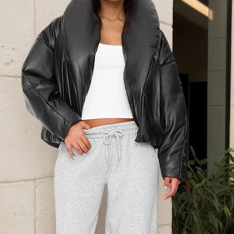 

Women's Cotton Coat Full Sleeve Pocket Lady Jacket 2025 Autumn Winter Fashion Lapel Single Breasted Thicken Female Warm Outwear