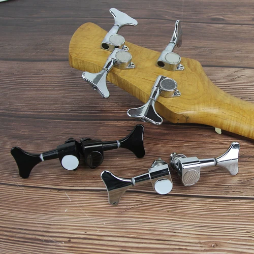 FLEOR 4 clavijas de bajo selladas 2L2R, afinadores de clavijas de afinación de bajo de 4 cuerdas, llaves, cromadas