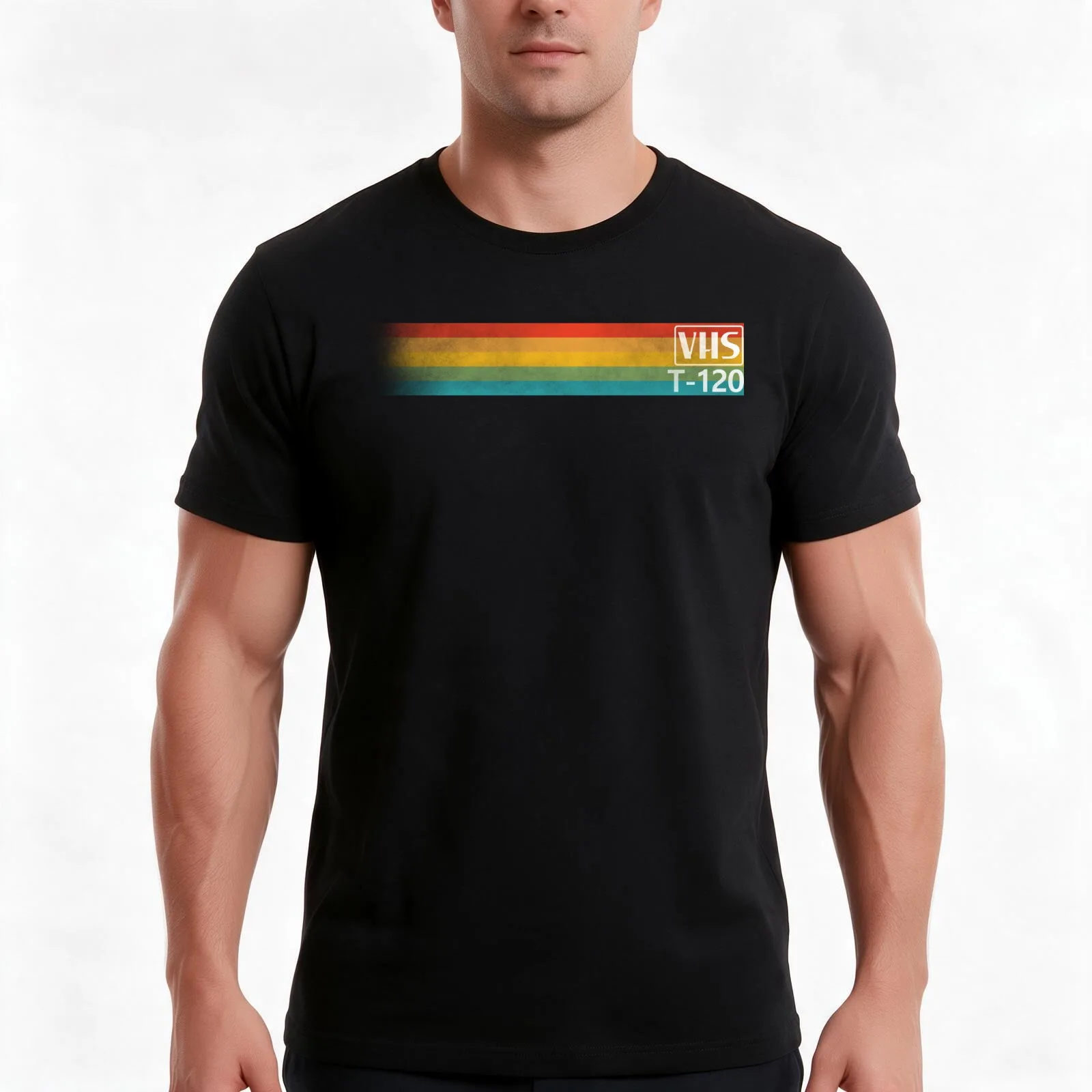 VHS Vintage T-Shirt, Summer Casual Cotton Tee, Oversized Streetwear Tops, Vintage Graphic Print, Loose Fit Short Sleeve