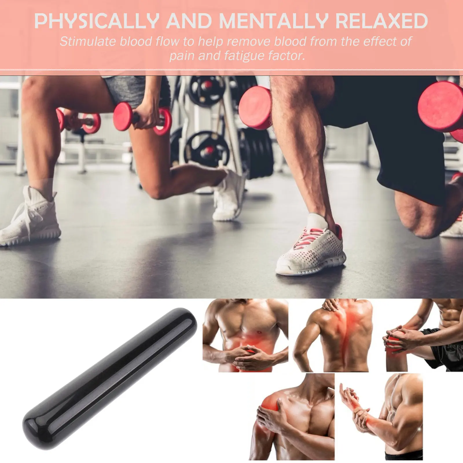 

Массажная палочка из обсидиана черная для снятия мышечного напряжения, восстановления мышц ног, рук, шеи, талии, акупунктурной терапии, массажер для триггерных точек