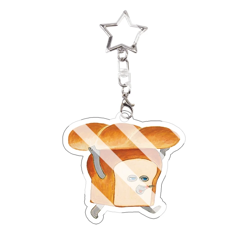 The Bread Thief Acrylic Keychain Kawaii Lion Grandpa Student Characters Hanging Ornaments Figure Keyring Accessories Gift - view 6