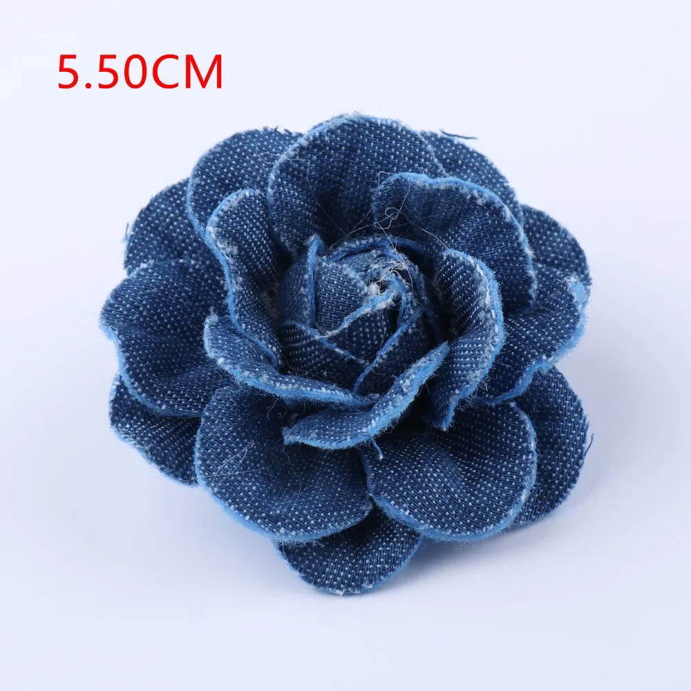 Moda tessuto denim fiori artificiali scrapbooking pizzo finiture denim fiore vestiti fai da te vestiti fiore